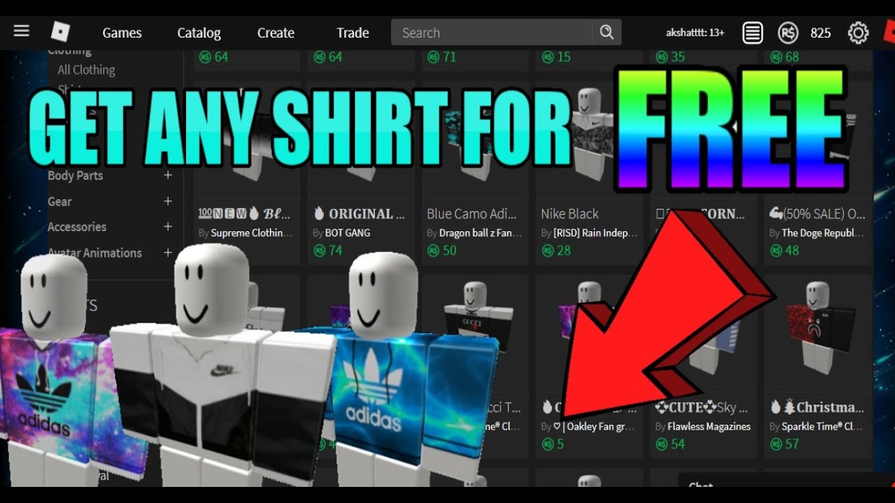 Roblox how to get shirts for free 2015 printable